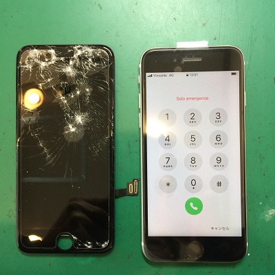 iPhone8画面修理後